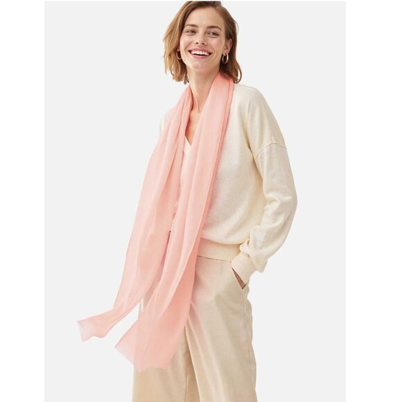 NEW Featherlight Cashmere Scarf Pink Ovcio Tissue Weight - Picture 1 of 12